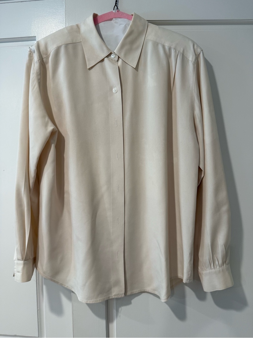 Liz Claiborne Silk Soft Ivory Button-Front Blouse